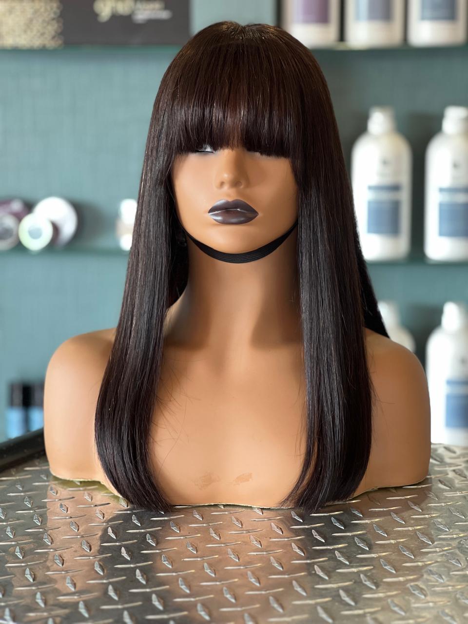 Dark Brown SDD Bone Straight Fringe
