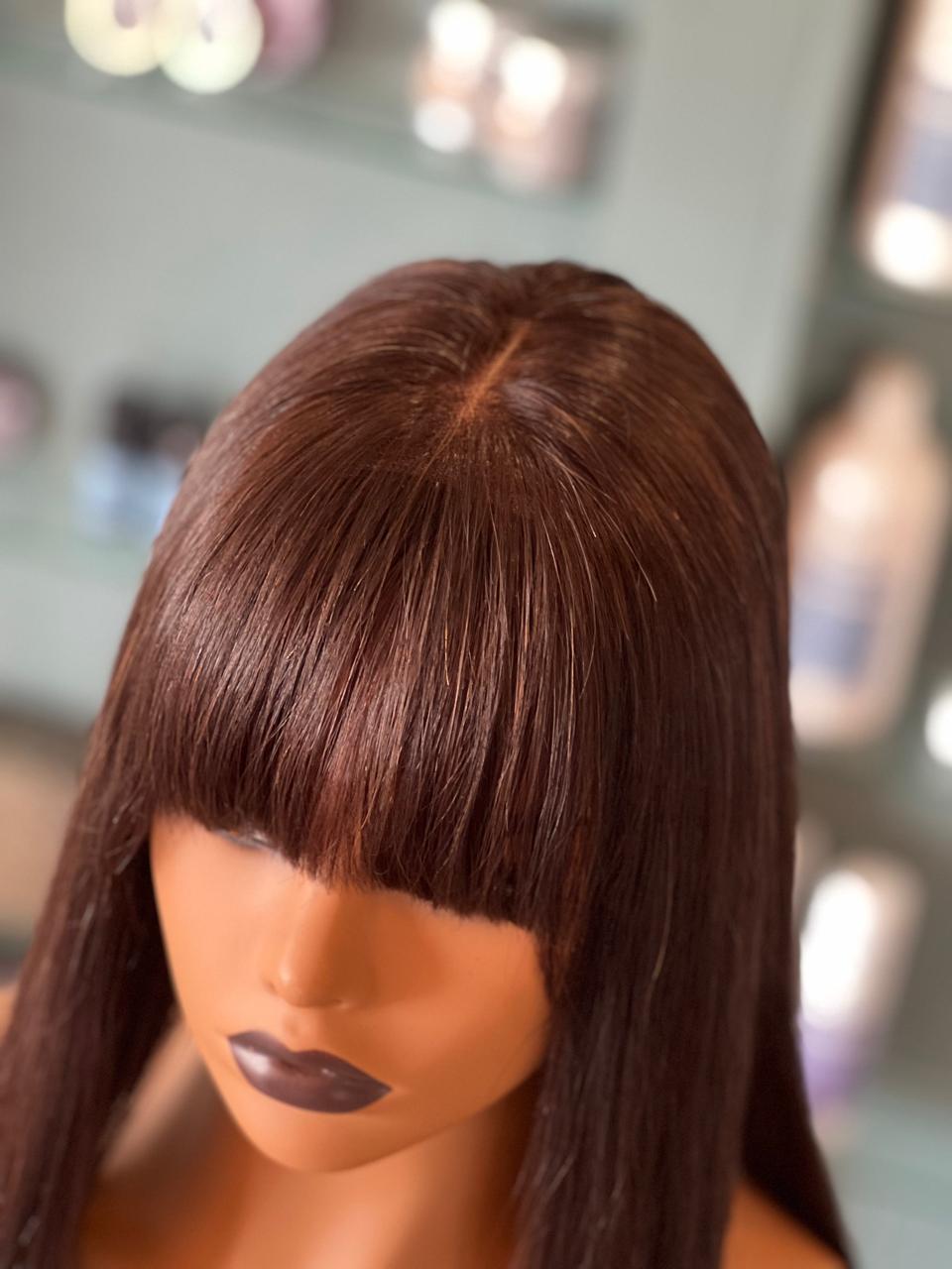Dark Brown SDD Bone Straight Fringe