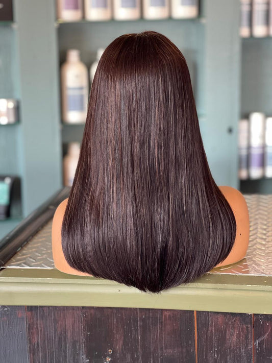 Dark Brown SDD Bone Straight Fringe